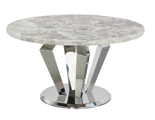 Tableau de dîner moderne de luxe supérieur de marbre d'acier inoxydable de tables de salle à manger