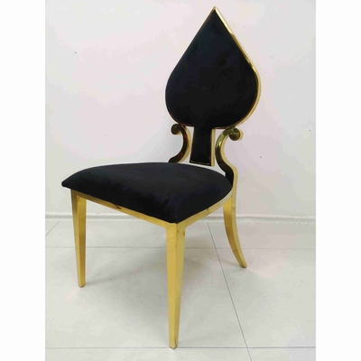 Banquet de coeur de tisonnier dinant le cadre d'acier inoxydable de couleur de noir de chaise
