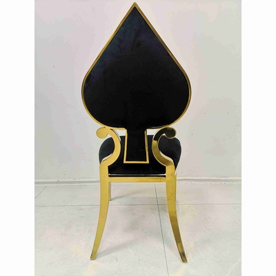 Banquet de coeur de tisonnier dinant le cadre d'acier inoxydable de couleur de noir de chaise