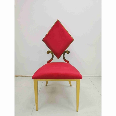 Cadre prismatique d'acier inoxydable de couleur rouge de chaise de banquet de mariage de tisonnier