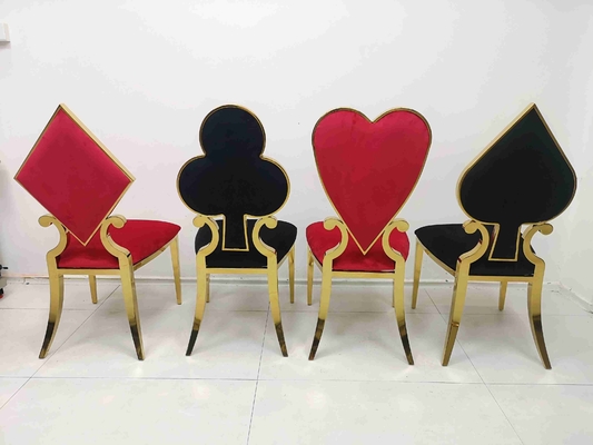 Cadre prismatique d'acier inoxydable de couleur rouge de chaise de banquet de mariage de tisonnier