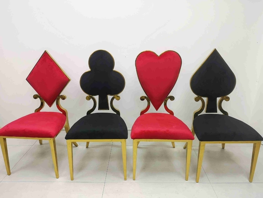 Cadre prismatique d'acier inoxydable de couleur rouge de chaise de banquet de mariage de tisonnier