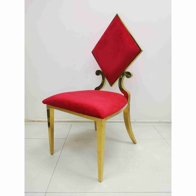 Cadre prismatique d'acier inoxydable de couleur rouge de chaise de banquet de mariage de tisonnier