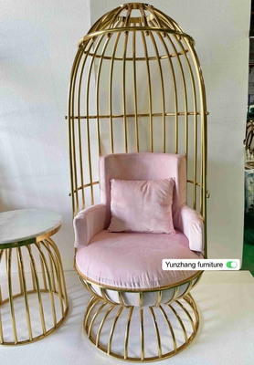 Acier inoxydable en métal d'or de chaise confortable de cage à oiseaux pour le banquet d'hôtel