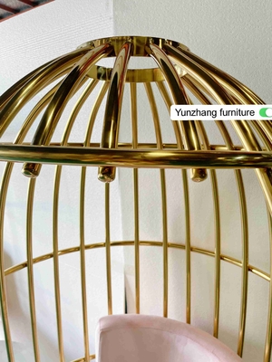 Acier inoxydable en métal d'or de chaise confortable de cage à oiseaux pour le banquet d'hôtel