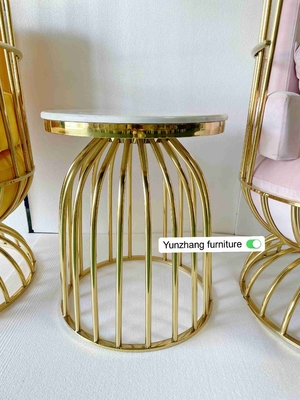 Acier inoxydable en métal d'or de chaise confortable de cage à oiseaux pour le banquet d'hôtel