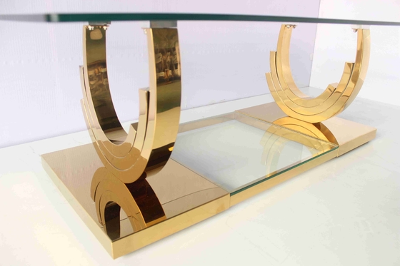 Ti Gold Base en forme de U Ensemble de table basse 2 pièces Meubles de maison de salon