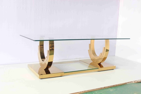 Ti Gold Base en forme de U Ensemble de table basse 2 pièces Meubles de maison de salon