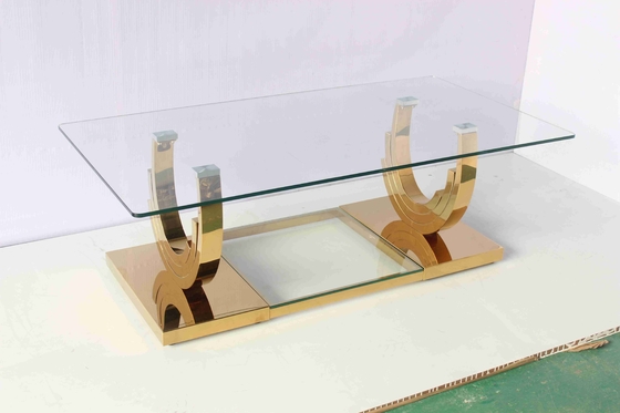 Ti Gold Base en forme de U Ensemble de table basse 2 pièces Meubles de maison de salon