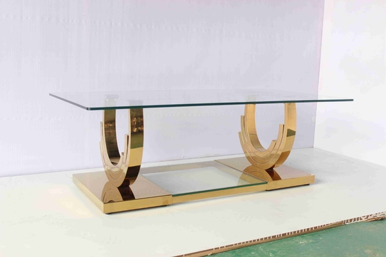 Ti Gold Base en forme de U Ensemble de table basse 2 pièces Meubles de maison de salon