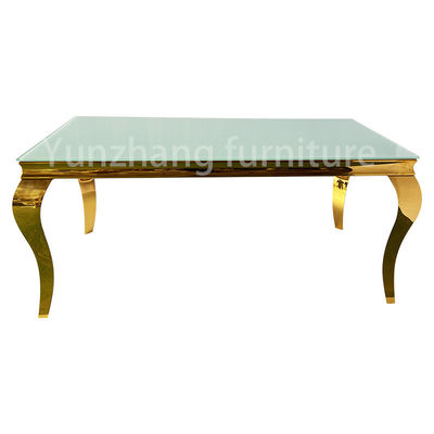 Bon prix Le rectangle forment le Tableau d'acier inoxydable de salle à manger avec le dessus de marbre en ligne