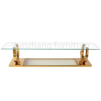 Bon prix La table basse rectangulaire enterre le style simple en verre transparent en ligne
