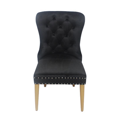 Bon prix Chaise en velours à bouton noir, chaise à manger, modèle élégant. en ligne