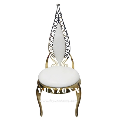 Velours en cuir l'épousant commercial de chaise de banquet d'acier inoxydable d'or