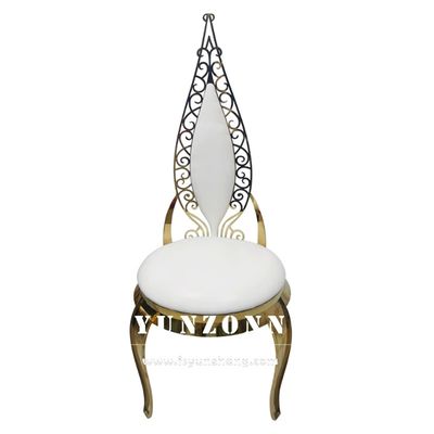 Bon prix Velours en cuir l'épousant commercial de chaise de banquet d'acier inoxydable d'or en ligne