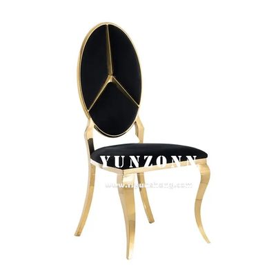 Bon prix Vente à chaud Benz design de luxe meubles de salle à manger doré chaise de banquet en acier inoxydable en ligne