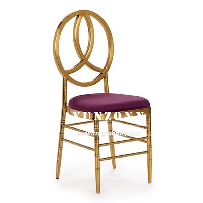 Bon prix Banquet hôtelier en acier inoxydable en métal doré, chaise phénix, chaise de fête, chaise de mariage. en ligne