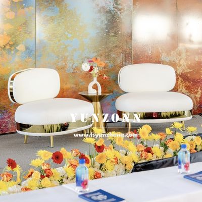 Ensemble de canapés design moderne de haute qualité avec cadre en acier inoxydable et tissu en velours pour le salon