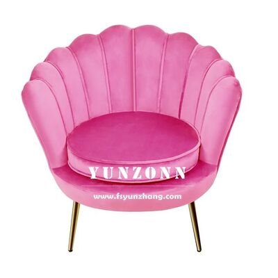 Bon prix Canapé à coquille moderne avec cadre en acier inoxydable et combinaison de velours pour les hôtels Salons-salons Salles à manger Les centres commerciaux en ligne