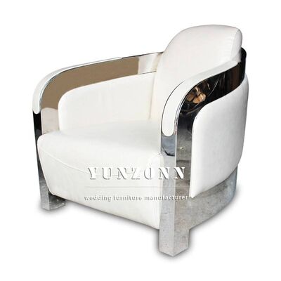 Bon prix Canapé unique en cuir et cadre en acier inoxydable de style nordique pour les meubles de salon d'hôtel en ligne