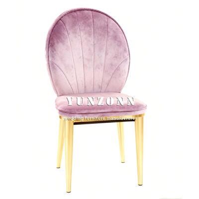 Bon prix Fabrique directe Meubles de mariage de luxe Hôtel Restaurant Métal Or Pieds en acier Chaise à manger en ligne