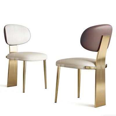 Bon prix Chaises d'événement de luxe modernes Cadre minimaliste en acier inoxydable doré Chaise de mariage en cuir PU pour événement en ligne