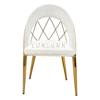 Vente en gros de chaises de mariage et d' événements en acier inoxydable or moderne