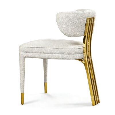 Bon prix Belle chaise design de mode Grand luxe Chaises de mariage Hôtel Or en acier inoxydable Métal Dîner Chaise de salle à manger en ligne