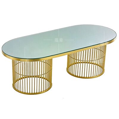 Bon prix Restaurant en acier inoxydable de luxe Fête de banquet Dining moderne Mariage Table durable en verre trempé en ligne