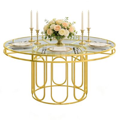 Bon prix 2026 Nouveau décor de mariage moderne à la mode Meubles d'hôtel Acrylique haut table ronde gâteau pour usage extérieur en ligne