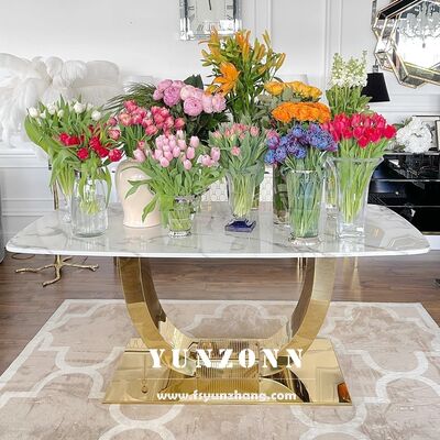 Bon prix Tables et chaises de salle à manger modernes de luxe en forme de U en acier inoxydable pour salon ou événements et mariages en ligne