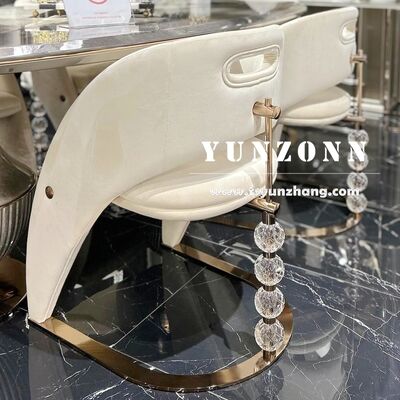 Bon prix Chaises de salle à manger design nordique en cristal décoré, métal de luxe léger pour mariage, hôtel, salon, hall en ligne