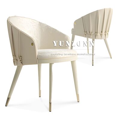 Bon prix Meubles italiens haut de gamme Designers célèbres Chaises de salle à manger avec bras Beige Courbe arrière Chaise à manger en ligne