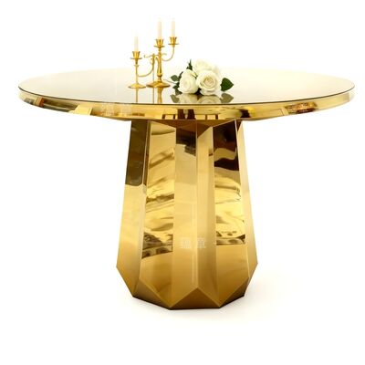 Bon prix Tables de mariage en acier inoxydable plaqué électrolytique en forme de diamant pour événements et occasions, mobilier en ligne