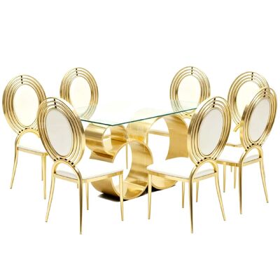 Bon prix Vente à chaud de table à manger en acier inoxydable métallique de haute qualité en ligne