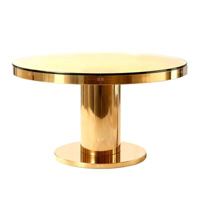 Bon prix Moderne minimaliste salon rond lumière table à manger de luxe créateur de table de verre nordique créative pour mariage en ligne