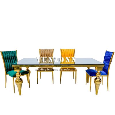 Bon prix Tableau de mariage en verre en acier inoxydable en or en ligne