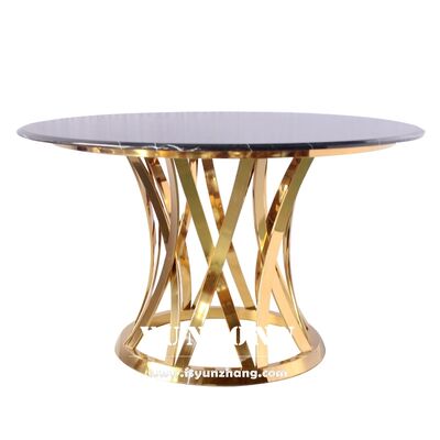 Bon prix Table à manger ronde classique moderne avec base lourde en verre trempé et marbre pour une utilisation en extérieur dans la cuisine, le salon, la famille, l'hôtel en ligne