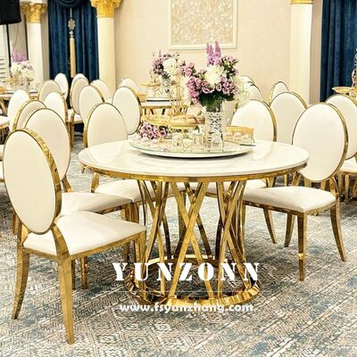 Bon prix YUNZONN usine de meubles qui vend des événements de mariage modernes salle à manger table ronde en ligne
