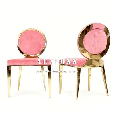 Bon prix Fourniture d'usine rose et or Événements Chaise empilable en acier inoxydable Or Luxe Louis Événements Banquet Chaises de mariage pour événement en ligne
