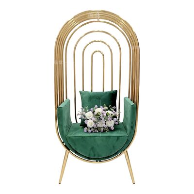 Bon prix Cage Dorée en Acier Inoxydable Trône Roi Chaise Cage à Oiseaux Dorée pour Mariage Événement Banquet Hôtel en ligne