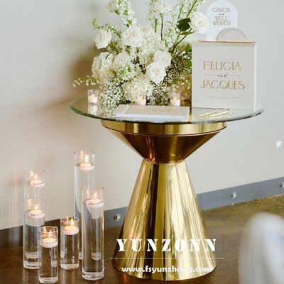 Bon prix Table basse en acier inoxydable, décoration d'événement d'anniversaire pour enfants, présentoir à gâteau rond pour décoration de mariage en ligne