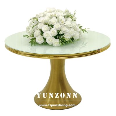 Bon prix Nouvel arrivée design de luxe or en acier inoxydable mariage table ronde pour événement utilisé en ligne