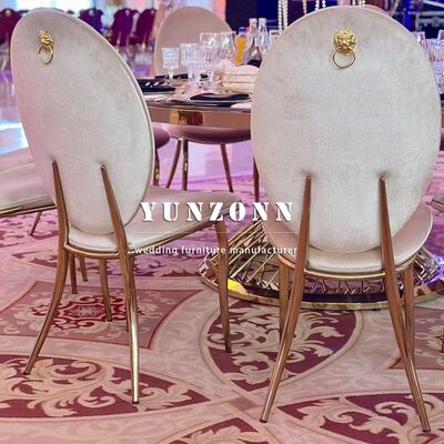 Bon prix Chaise de mariage en velours doré et acier inoxydable de qualité royale, style lion king, pour la location d'événements en ligne