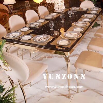 Bon prix Fabricant de meubles Table à manger en marbre élégant, moderne, de luxe, meubles de mariage en ligne