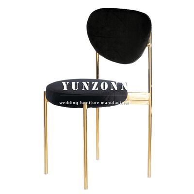 Bon prix Meubles d'hôtel Luxe Chaise à manger en or en acier inoxydable en ligne