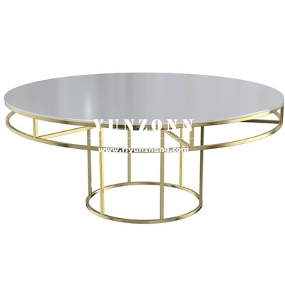 Bon prix Support de table à gâteau en acier inoxydable doré avec plateau en verre de haute qualité pour décoration de fête et de mariage en ligne