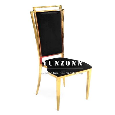 Bon prix Chaise de banquet carrée en métal doré Sino Perfect à prix favorable pour salle de banquet, dîner de mariage en ligne