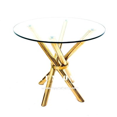 Bon prix Pieds de table en acier inoxydable et plateaux en verre pour tables d'événements de mariage en ligne