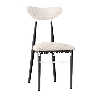 Bon prix Chaise de salle à manger intérieure en cuir blanc crème de style français moderne pour mariage, hôtel, café, restaurant en ligne
